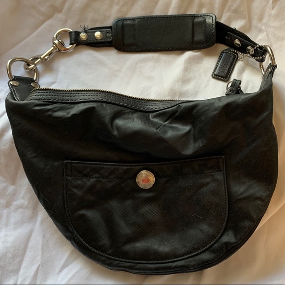 black fabric handbags